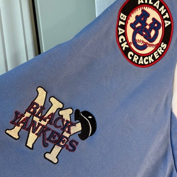 Negro Leagues Baseball Museum Headgear Jersey XXXXL White Blue Patches NWT - Picture 6 of 14